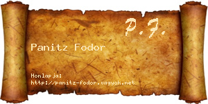 Panitz Fodor névjegykártya